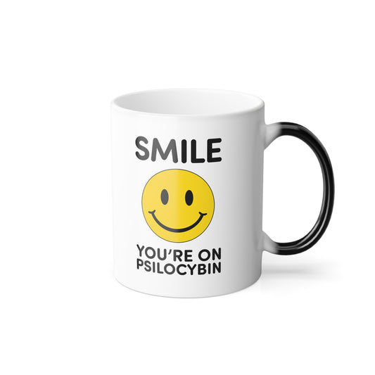 Smile Color Morphing Mug - Smile You're on Psilocybin